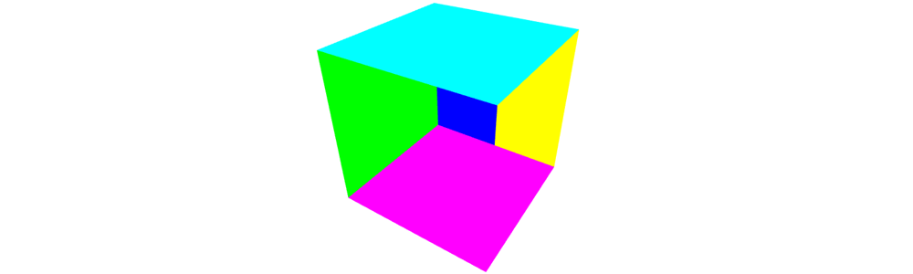 A rendering of a cube, but faces on the far side of the cube that should be hidden show up.